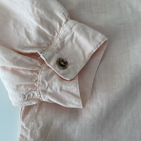 DL 1961 Women's Pink Candice 100% Linen Elbow Sleeve Crop Blouse Top Size XS - Picture 7 of 10